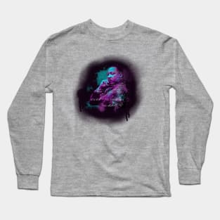 MLK Watercolor Spray Paint Portrait Long Sleeve T-Shirt